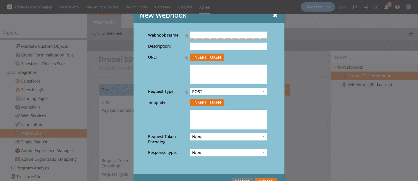 新しい Webhook