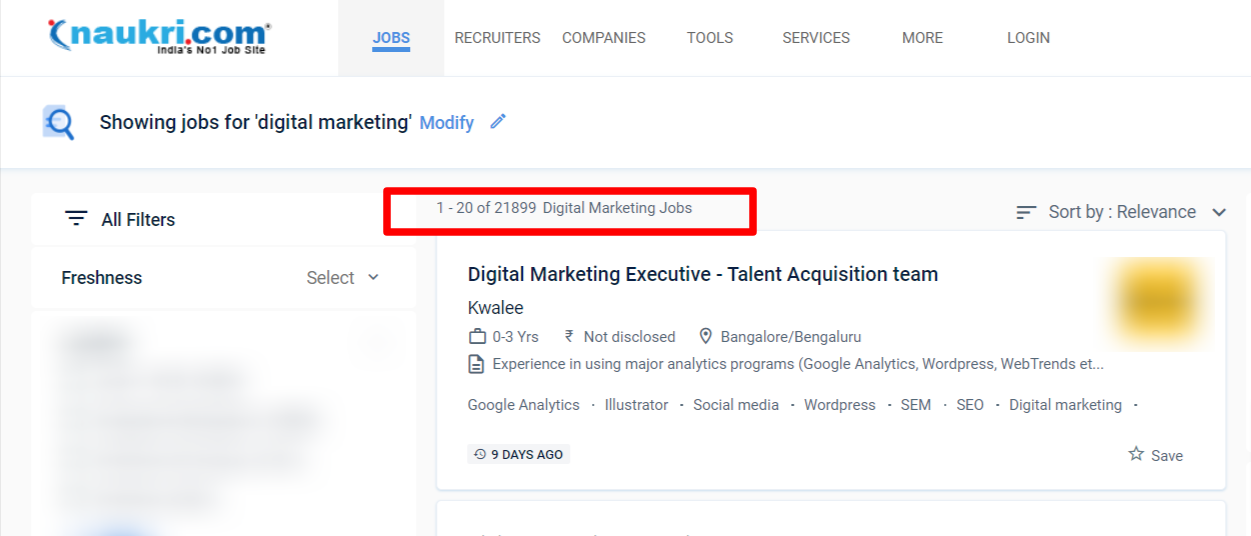 Digital marketing jobs in faridabad