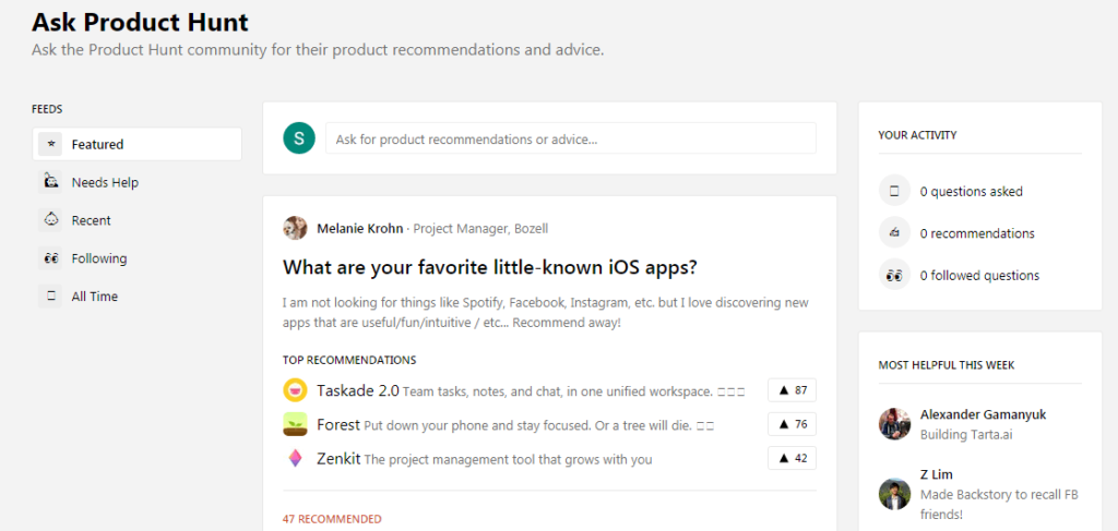 التواصل مع الأشخاص على Product Hunt