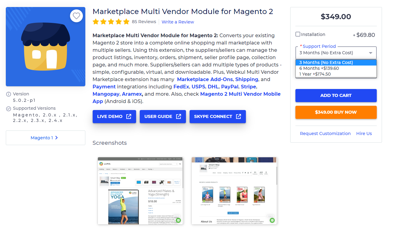 Las mejores extensiones de magento 2021- WebKul Multi Vendor Marketplace