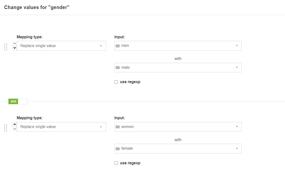 flux de données de mappage de genre correct