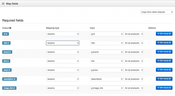 Bing Shopping Required Fields