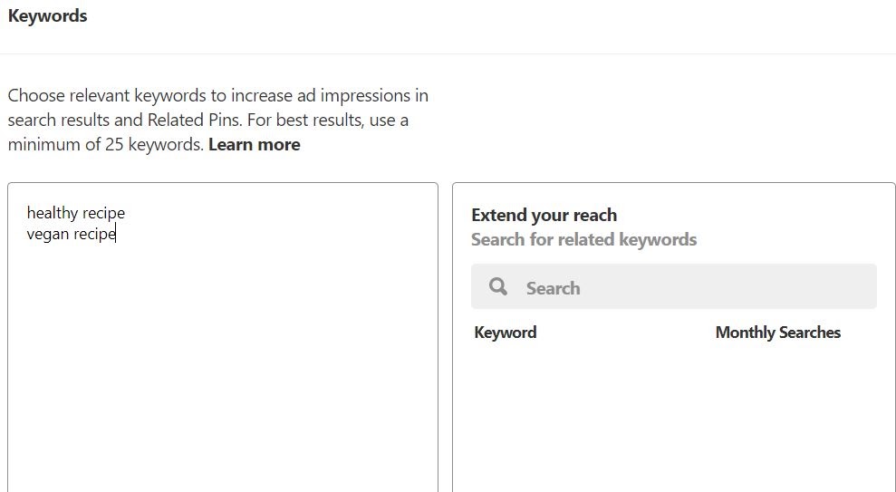 pinterest-ads-keywords