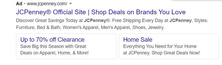 jcpenney-有效的文字廣告