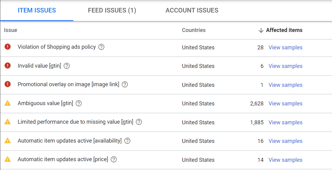 google-merchant-center-errors-詳細信息