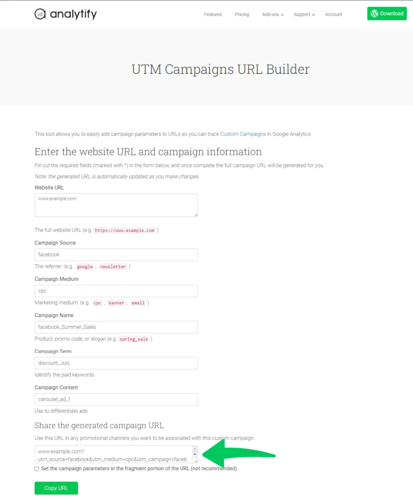 تحليل UTM Builder