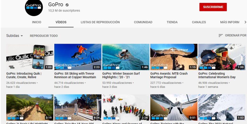 インバウンド マーケティング向けの Go Pro Youtube チャンネル