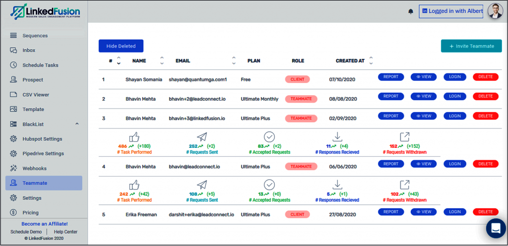 interface de fusion liée