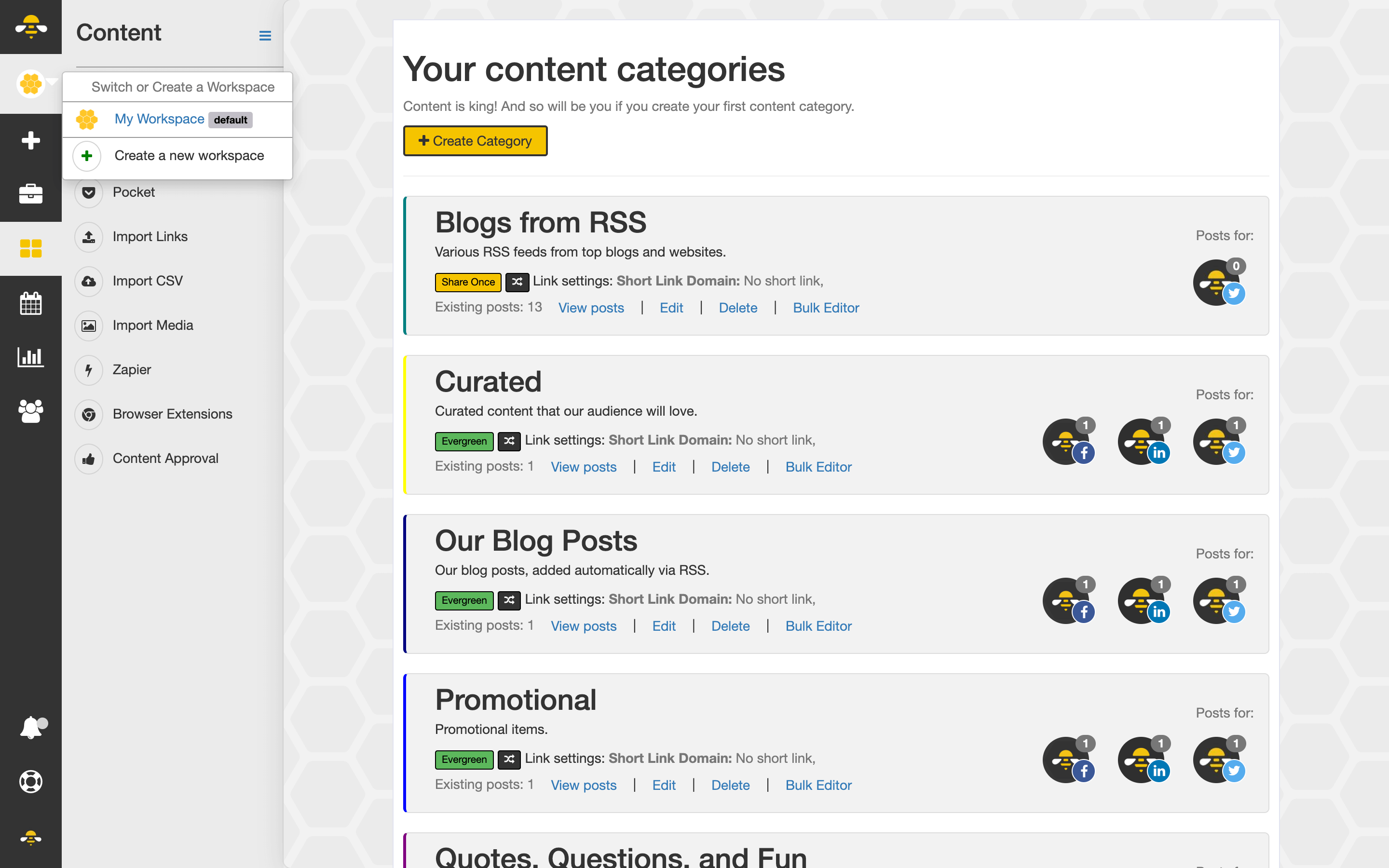 interfata socialbee