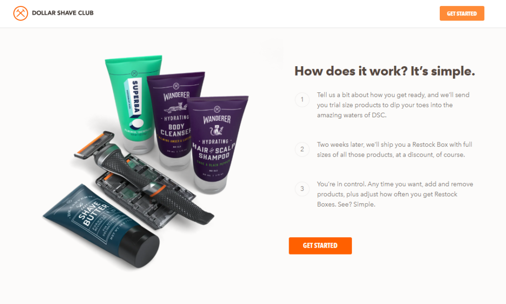 direkt an den Verbraucher gerichteter Dollar Shave Club