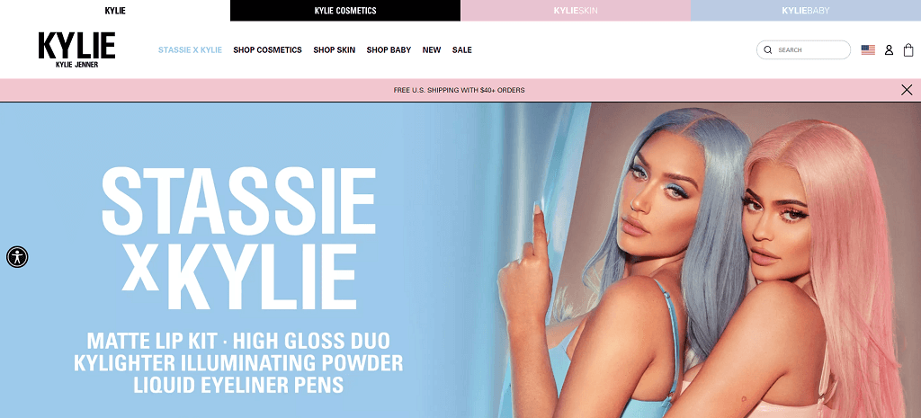 Site de Kylie Cosmetics