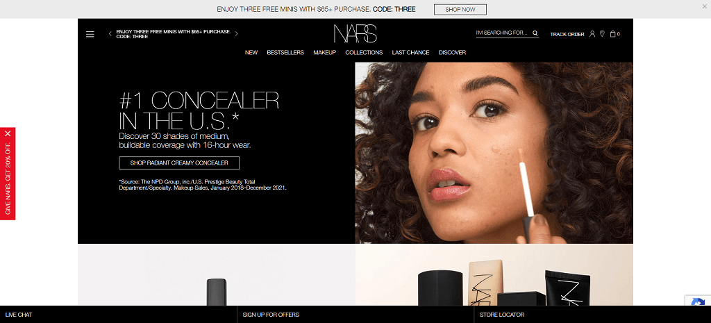 Site de NARS Cosmetics