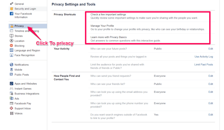 Come modificare la privacy policy del profilo facebook