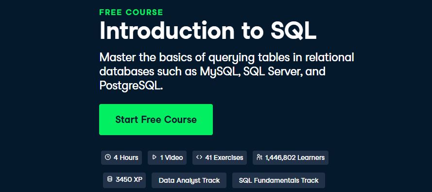SQL DataCamp 소개