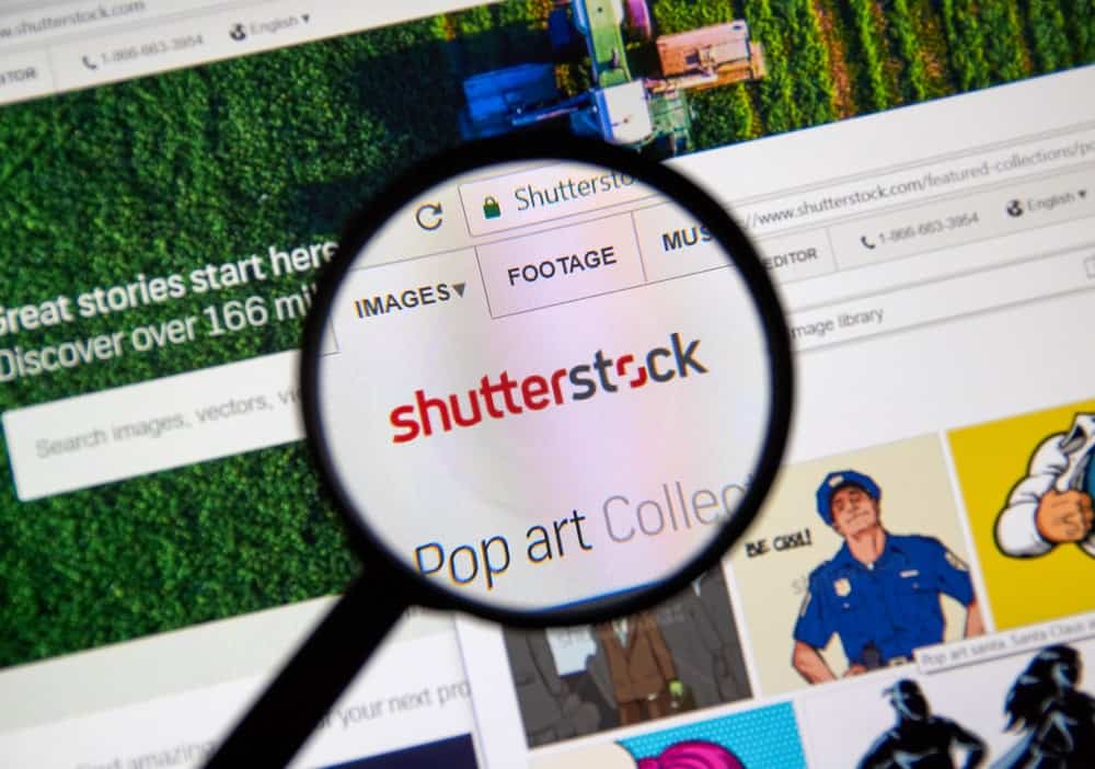 Shutterstock logosu web sitesinde.