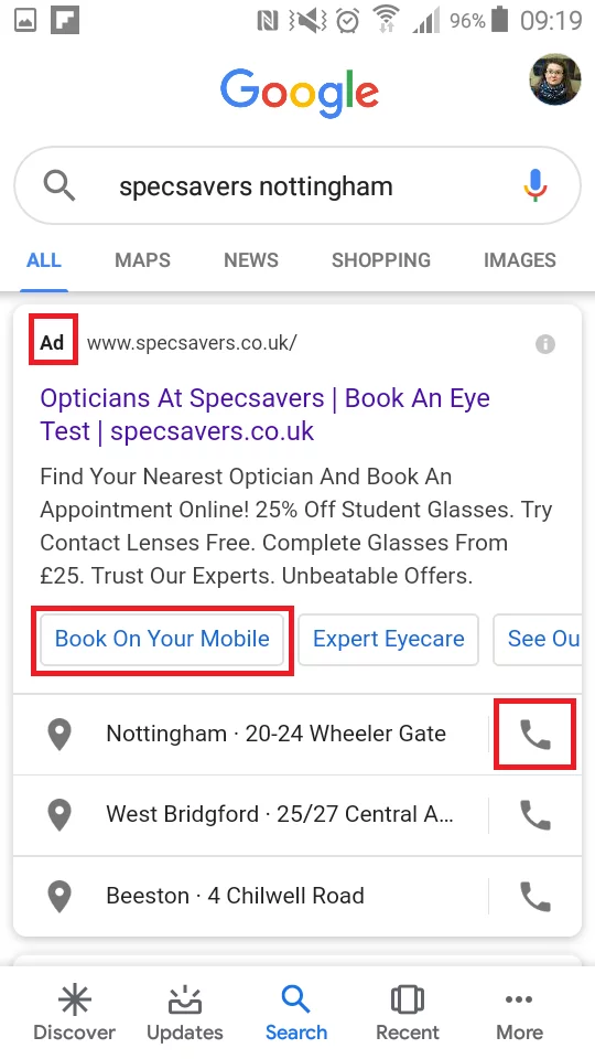 Estensione per la prenotazione di Google Ads