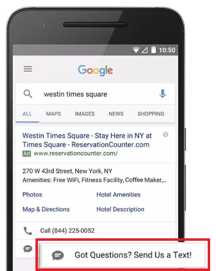 Estensione di messaggistica di Google Ads