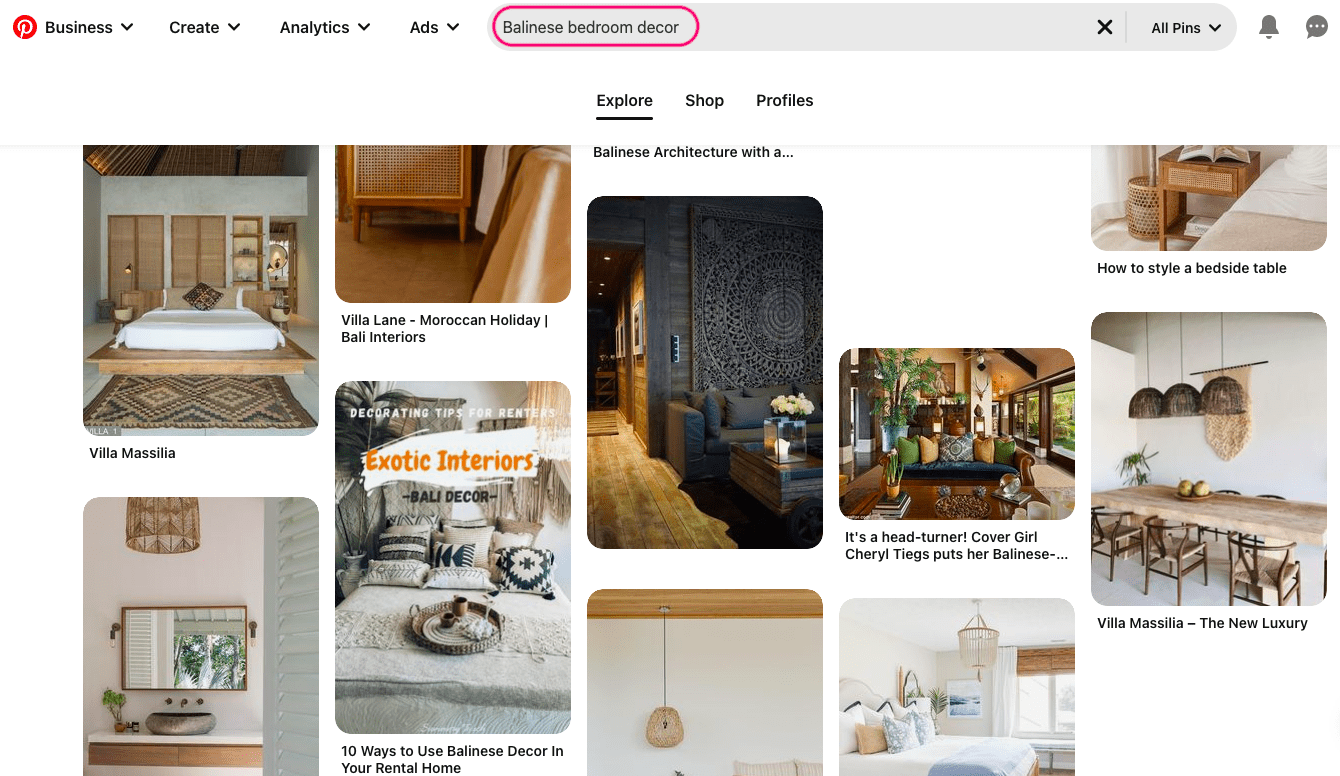 การตลาดการตกแต่งบ้านบน Pinterest