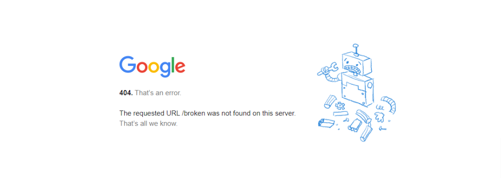 Google の 404 ページ