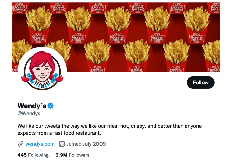 Wendy のビジネス プロファイルのソーシャル メディア マーケティング