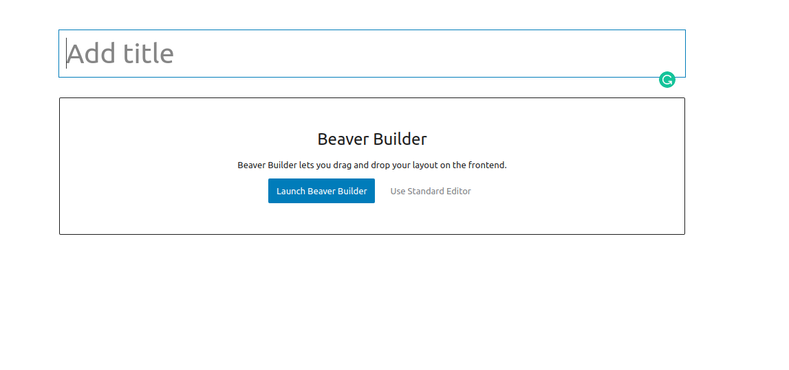 Page de destination avec Beaver Builder