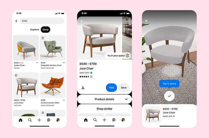 Pinterest AR ショッピング