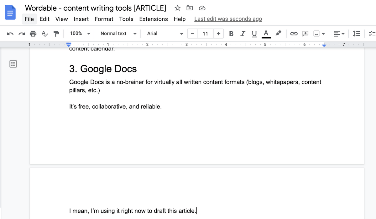 Google Docs-Screenshot