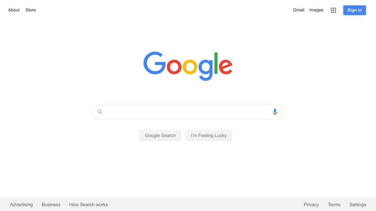 Google ホームページ