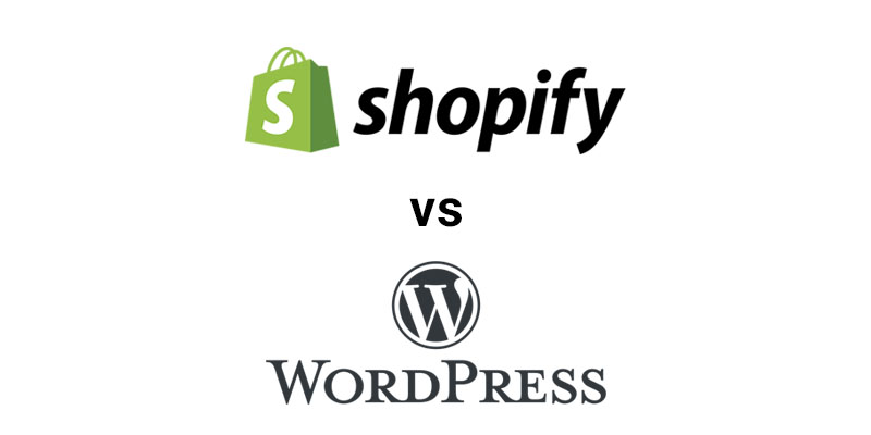 Shopify と WordPress のロゴ