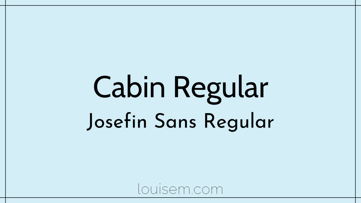 canva Vintage-Schriftpaar aus Cabin Regular und Josefin Sans Regular.