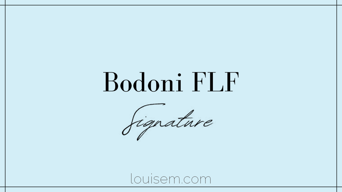 canva 字體組合 Bodoni FLF 和簽名。