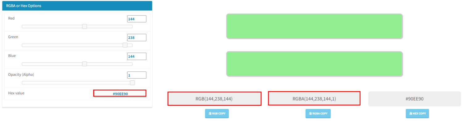 CSS Generator Hex เป็น RGBA