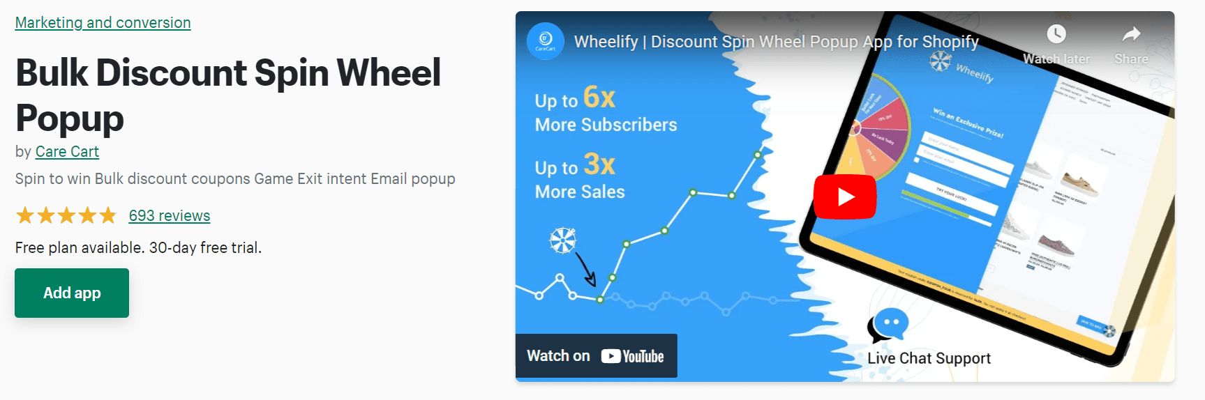 Wyskakująca aplikacja ze zniżkami dla Shopify