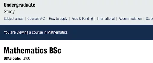 Kings university mathematics course page