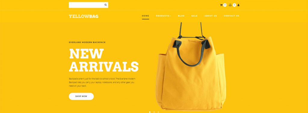 Fashion E-Commerce-Website-Design für Backpacks Store