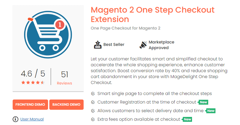 MageDelight-Magento2-一步结帐扩展