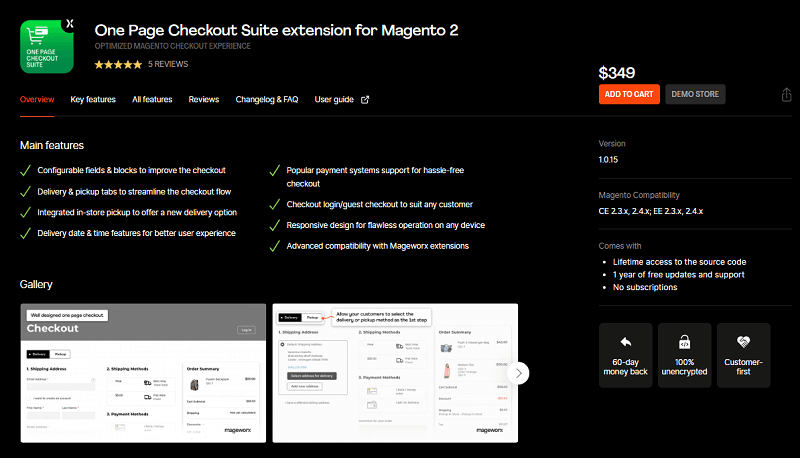 mageworx-one-page-checkout-uzantısı