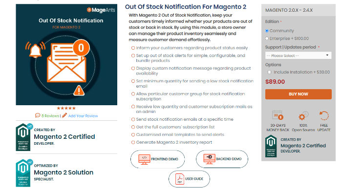 mageants-magento2-hors-stock-extension