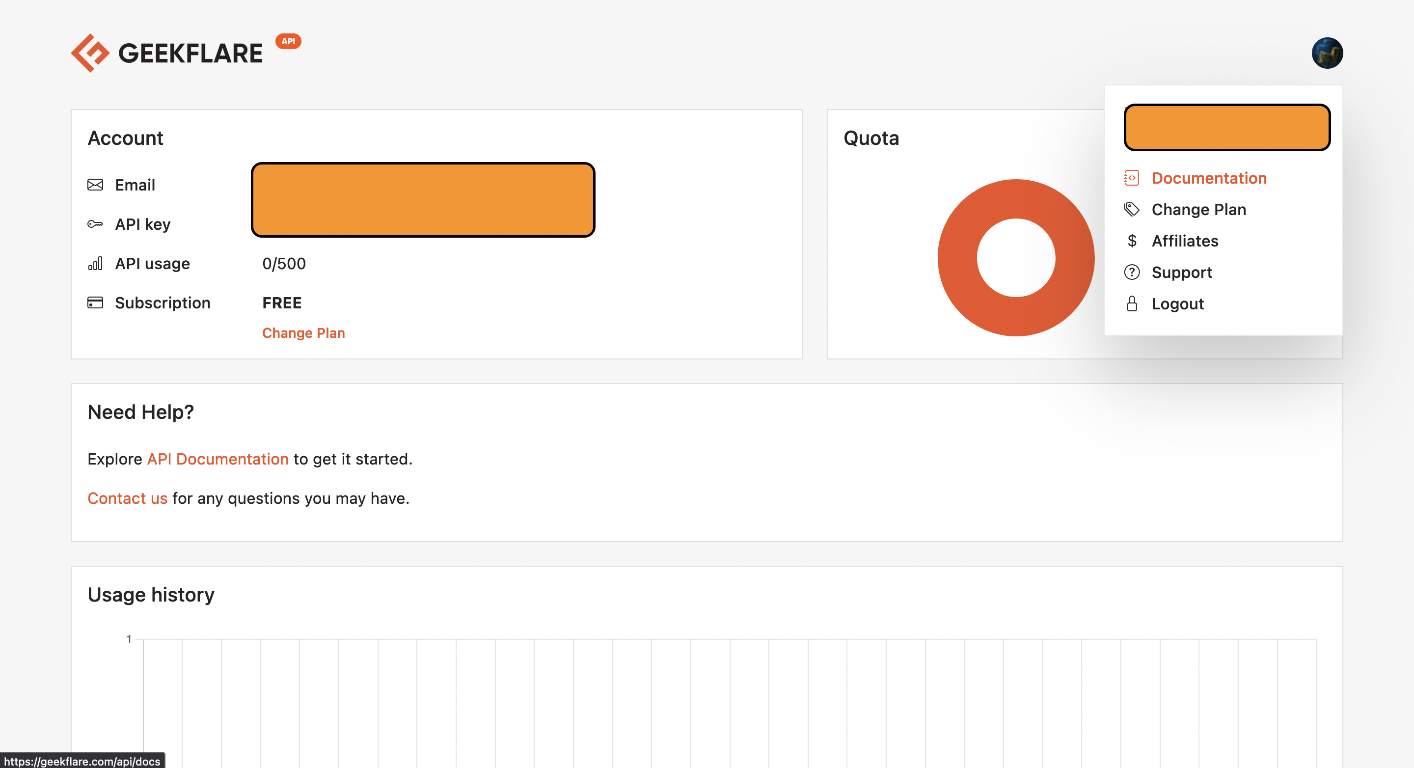 Documentación de la API de Geekflare