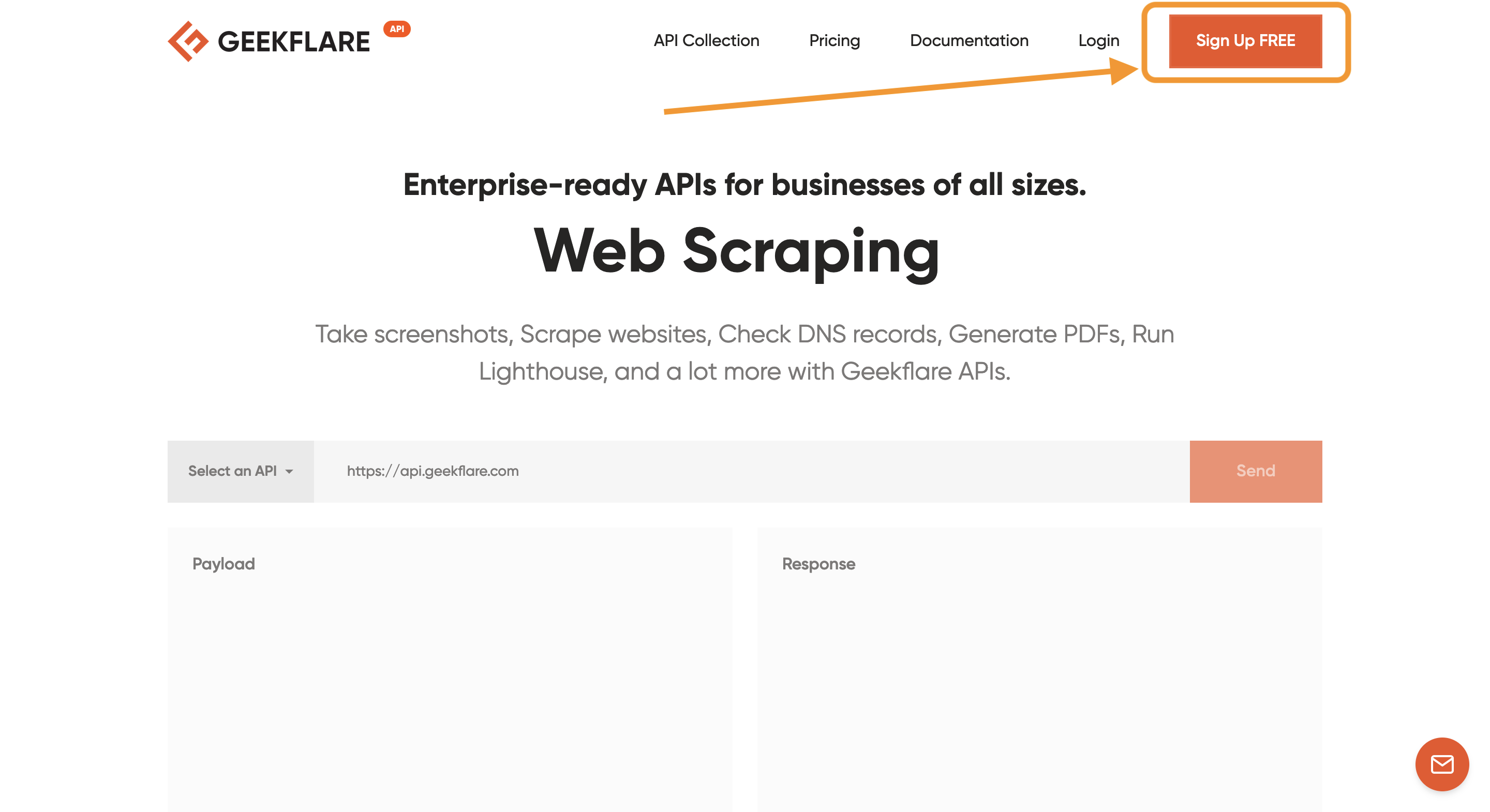 Crear una cuenta API de Geekflare