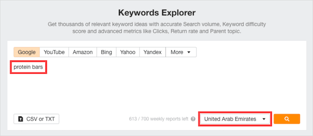 Ahrefs Keyword-Explorer