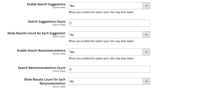 Magento-2-elasticsearch-recommendation-suggestion-settings