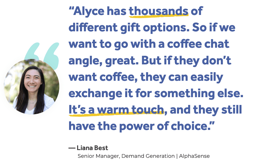 Liana Best บน Alyce Gifting Platform - ตัวเลือกของขวัญนับพัน