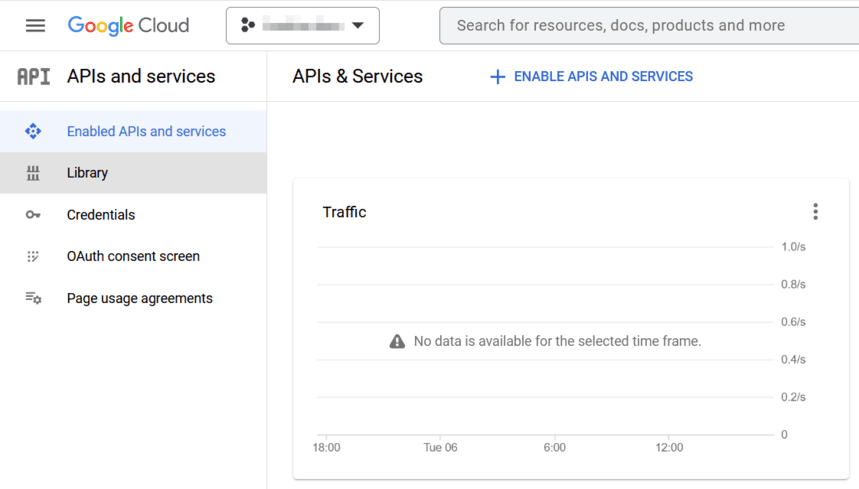 Google API 콘솔 라이브러리