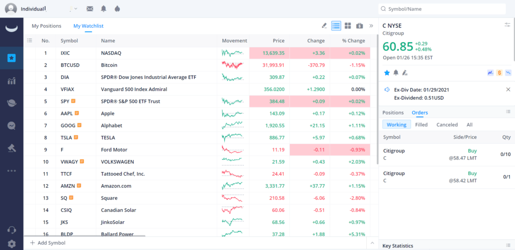 Webbull - 手数料無料の株式取引オンライン プラットフォーム