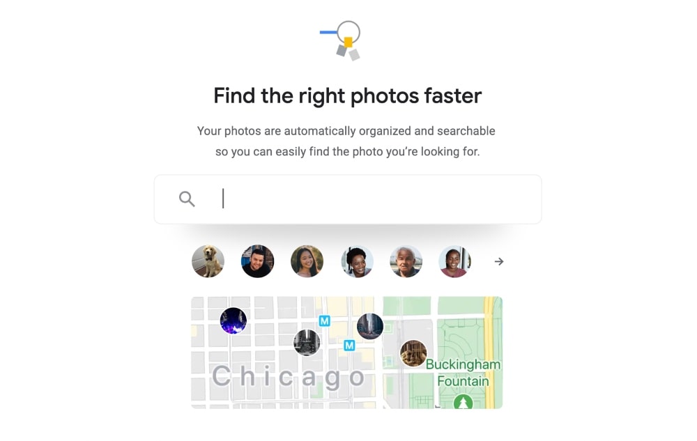 Fonction de recherche Google photos