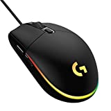 Logitech G203 Souris Gaming Filaire, 8 000 DPI, Effet Optique Arc-en-Ciel LIGHTSYNC RVB, 6 Boutons Programmables, Mémoire Intégrée, Cartographie d'Écran, Compatible Ordinateur PC/Mac et Ordinateur Portable - Noir