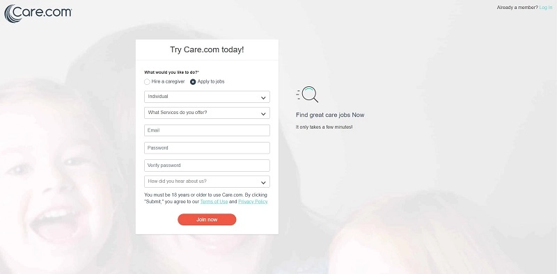 caregiver olarak care.com'a kaydolun