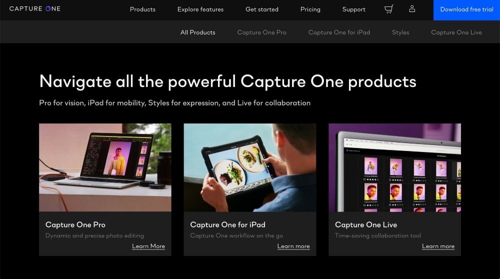 Produits de gestion de photos Capture One