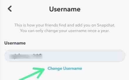 Cliquez sur l'option Changer le nom d'utilisateur pour changer le nom d'utilisateur de Snapchat.